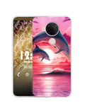 Sunrive Case For Nokia 5.4, Ultra Slim Transparent Soft Premium TPU Silicone Back Rubber Bumper Protector Cover Case(Q dolphin)