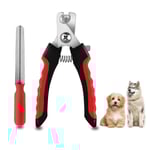 Kloklippare för hund och katt - Klosax för hundar och katter, stora till små raser, med gratis nagelfil, professionell klosax för husdjur (S)