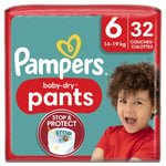 Couches-culottes Baby-dry Pants Taille 6 14kg-19kg Pampers - Le Paquet De 32 Couches