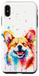 Coque pour iPhone XS Max Corgi rouge clair aquarelle colorée chien maman papa