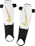 Nike Unisex Shin Pads Nk Chrg Size White/Black/MTLC Gold Coin, DX4608-101, XL