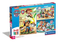 Clementoni Paw Patrol Pat'Patrouille-3x48 Enfant-boîte de 3 Puzzles (48 pièces) -fabriqué en Italie, 4 Ans et Plus, 25262, No Color