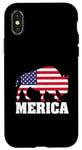 Coque pour iPhone X/XS Drapeau américain du parc national des États-Unis Bison & Buffalo