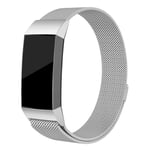 Fitbit Charge 3 luxury milanese magnetic watch band - Size: S / Silver