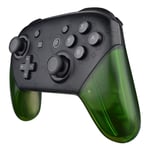 eXtremeRate Transparent Clear Green Replacement Handle Grips for Nintendo Switch Pro Controller, DIY Hand Grip Shell for Nintendo Switch Pro - Controller NOT Included