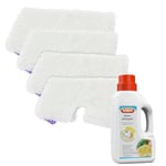 4 x Microfibre Cover Pads + Detergent for Shark S2901 S3501 Steam Cleaner Mop