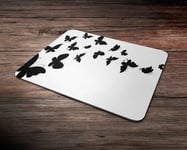 Butterfly Silhouette Design soft 5mm Rubber PC Mouse Pad Mat - For Gaming Home or Office