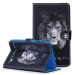 COOSTOREEU Galaxy Tab 4 (7.0") T230 / T231 Case, Card Slot and Wallet, PU Leather and Folding Stand Smart Case Cover for Samsung Galaxy Tab 4 (7.0 Inch) T230 / T231 + 1 Free Stylus Pen, Lion