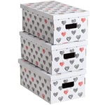 Lavatelli UnDueTre Love Lot de 3 boîtes de rangement en carton recyclé certifié FSC, Gris dimension 51 x 29 x 20 cm