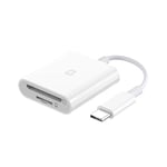 nonda USB-C to SD/MicroSD Card Reader, Type C Card Adapter Thunderbolt 3 SD/TF Memory Card Reader for iPad Pro 2019/2018, MacBook Pro 2019/2018, MacBook Air 2018 and More Type-C Devices , White