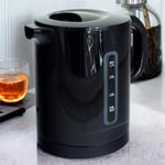 Black Cordless Electric Kettle 1.7 Litre Jug 2200W Fast Boil Strix Controller