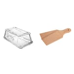 Kilner Vintage Glass Butter Dish with Lid & Set of 2 Wooden Butter Paddles For Homemade Butter