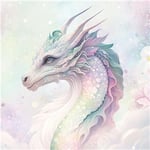 Kristalldrake grön Panel 40 x 50 cm