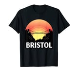 Clifton Bridge Bristol UK Skyline Silhouette Outline Sketch T-Shirt
