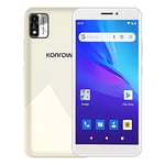 Konrow - Star 55 Max - Smartphone 4G Double SIM - Écran 5,45'' QHD, Mémoire 32Go, 3Go RAM, Bluetooth 4.0, WiFi, GPS, Batterie 3000mAh, 2 Caméras de 13 & 8 Mpx - Android 12 (Édition Go) - Or
