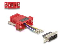 Delock Assembly Kit - Seriell Adapter - 15 Pin D-Sub (Db-15) (Hane) Skruvbar Till Rj-12 (6 Stift) (Hona) - Individuellt Tilldelningsbar Seriell Gränssnitt - Röd