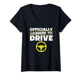 Womens New Driver 2024 Teen Driver's License Licensed To Drive V-Neck T-Shirt