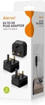 Aieve European to UK Plug Adaptor,2 Pin EU to UK 3 Pin Adapter Plug, EU to UK P