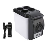 Yencoly Automotive Mini Refrigerator, 6L 12V Compact Travel Cooler/Warmer, Portable Electric Fridge for Car, Truck and Home Dorm