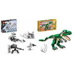 LEGO Star Wars Snowtrooper Battle Pack 75320 Toy Building Kit for Kids Aged 6 and Up; Features 4 Characters, a Buildable Imperial Hoth Speeder Bike & 31058 Creator Mighty Dinosaurs Toy, 3 in 1 Model
