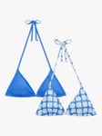 John Lewis ANYDAY Cosmos Triangle Bikini Top, Pack of 2, Super Sonic Blue