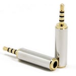 2-pack 3,5 mm 1/8 tum uttag till 2,5 mm TRRS hane-adapter
