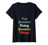 Womens I'M Jovanni Doing Jovanni Things Personalized Fun Name Jovan V-Neck T-Shirt