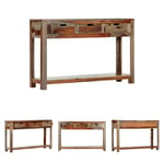 The Living Store Avlastningsbord med 3 lådor 120x30x75 cm massivt sheshamträ -  Avlastningsbord