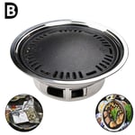 Tabletop Outdoor Stainless Steel Smoker BBQ, Round Folding Portable Picnic Barbecue MINI Charcoal Barbecue Grill Picnic Garden Travel Non-Stick Pan Less Smoke 34.5 * 29.5 * 12CM