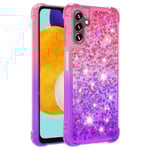 SKALO Samsung A54 5G Kvicksand Glitter Hjärtan TPU-skal - Rosa-L multifärg