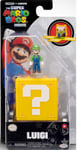 Jakks The Super Mario Bros Movie Mini Figure with Question Block Luigi