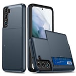 Samsung Galaxy S22 plus 5G deksel med en kortholder - Mørkeblått