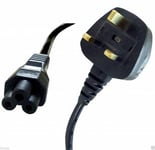 UK Plug 3 Pin  to C5 Clover Leaf Power Cable Cloverleaf Mains Lead - 5 Meters