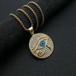 18k guldpläterad Horus öga Ra öga Egypten skydd hundmärke P
