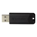 Verbatim PinStripe USB-minne, 16 GB, USB 3.0, utdragbar kontakt, svart