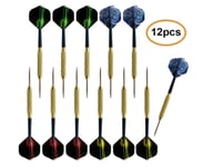 WFXZT 12 PCS 19 Grams Professional Steel Tip Darts Set with Flights, PC Shaft, Copper Plated Dart Tube, Steel Tip,Bar and Game Room