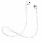 2x Vit Magnetisk silikonsnöre Apple AirPods Rem Straps Vit one size