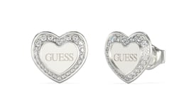 GUESS Love silverfärgade hjärtörhängen JUBE04035JWRHT/U