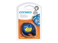 DYMO LetraTAG - Plastique - jaune - Rouleau (1,2 cm x 4 m) 1 cassette(s) ruban - pour LetraTag LT-100H, LT-100T, QX50, XR