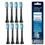 8x Black Philips Sonicare C3 Optimal Premium Plaque Brush Head -Sonic Toothbrush