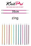 Knitpro Zing Straight / Single Point Knitting Needles - 35cm Length - All Sizes