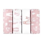 kindsgard Molton burp cloths handklad 4-pack dusky pink