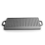 Cast Iron Flat Frying Pan Baking Tray Non Stick Griddle Plate BBQ Grill Pan Tray