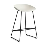 HAY About a Stool 38 Low barstol 2.0 Melange cream-svart stålstativ