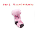 Baby Bow Tight Pants Girls Pantyhose Warm Socks Pink S