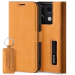 SURAZO Étui de Protection Fin magnétique pour Redmi Note 13 Pro 5G - en Cuir véritable - avec Compartiment pour Cartes, Protection RFID, Porte-clés - À Rabat - Camel