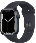 Apple Watch Series 7 45mm GPS (midnatt alu/midnatt sportsreim)