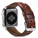 Apple Watch 9/8/7/6/5/4/3/2/1/SE - 41/40/38mm Armband i äkta läder 22mm Brun