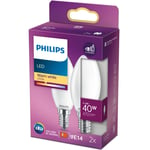 Philips 2-pack LED E14 Kron 40W Frost 470lm