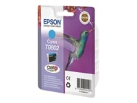 Epson T0802 - 7.4 Ml - Cyan - Original - Blister - Bläckpatron - För Stylus Photo P50, Px650, Px660, Px700, Px710, Px720, Px730, Px800, Px810, Px820, Px830